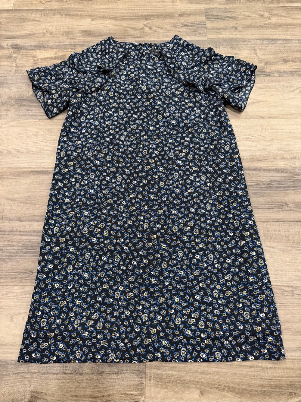 Ann Taylor Petite Floral Ruffle Sleeve Midi Dress XS Petite